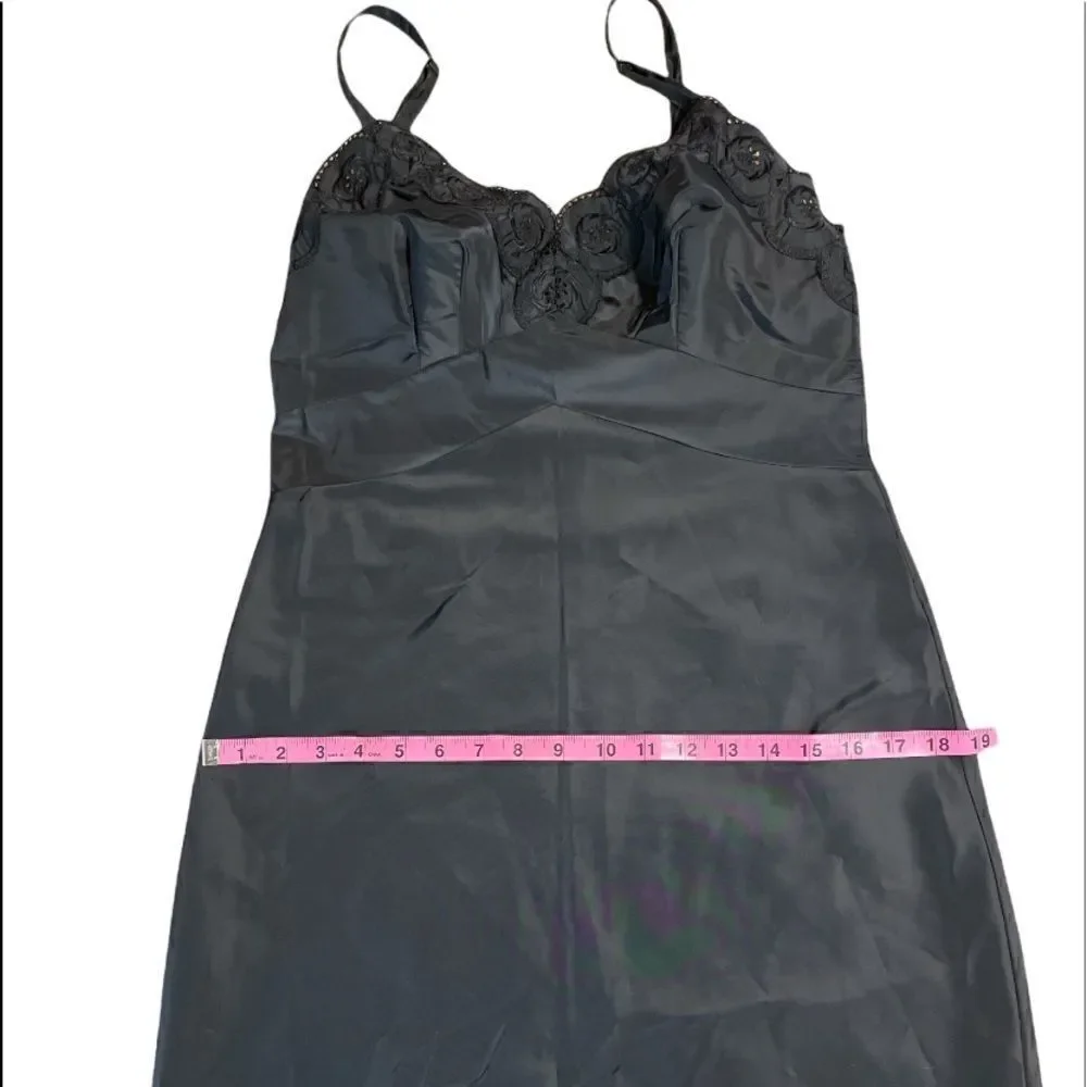Vintage 1960s Val Mode Lingerie Black Underslip Nightdress Size 34B